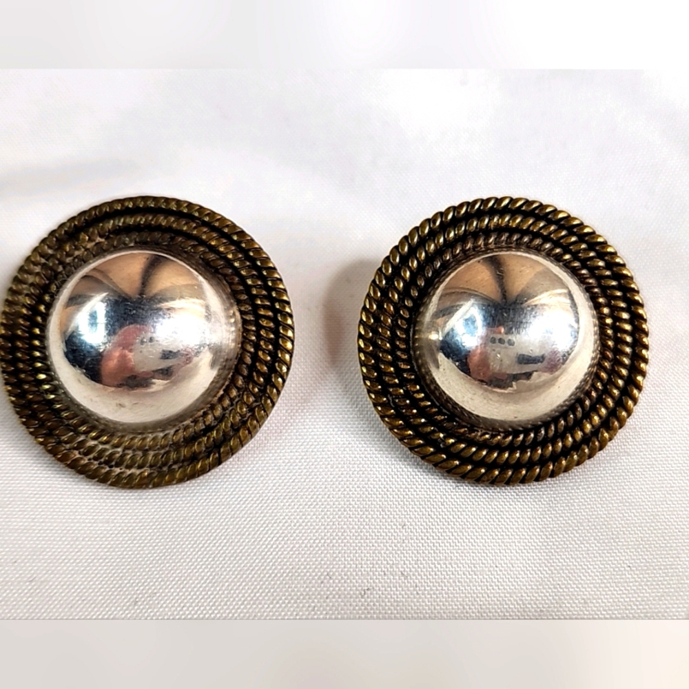 Vintage Laton Mexico Sterling Silver post earrings